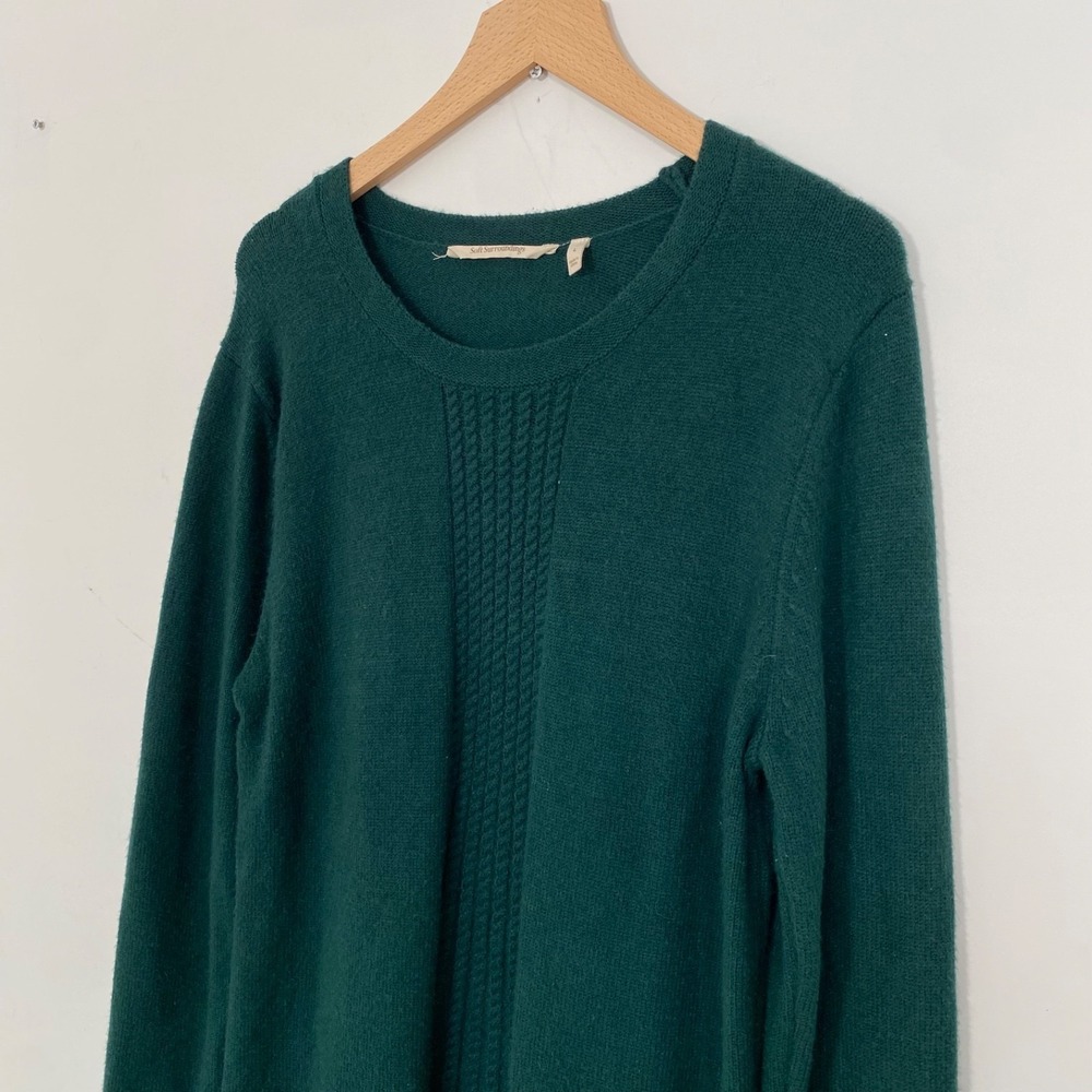 Soft Surroundings Women Priscilla Pullover Tunic Sweater Size L Cable Knit Green - Picture 3 of 10